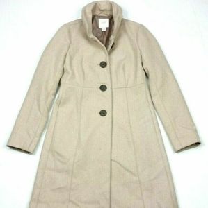 J Crew Uptown Beige Wool Blend Coat sz 0